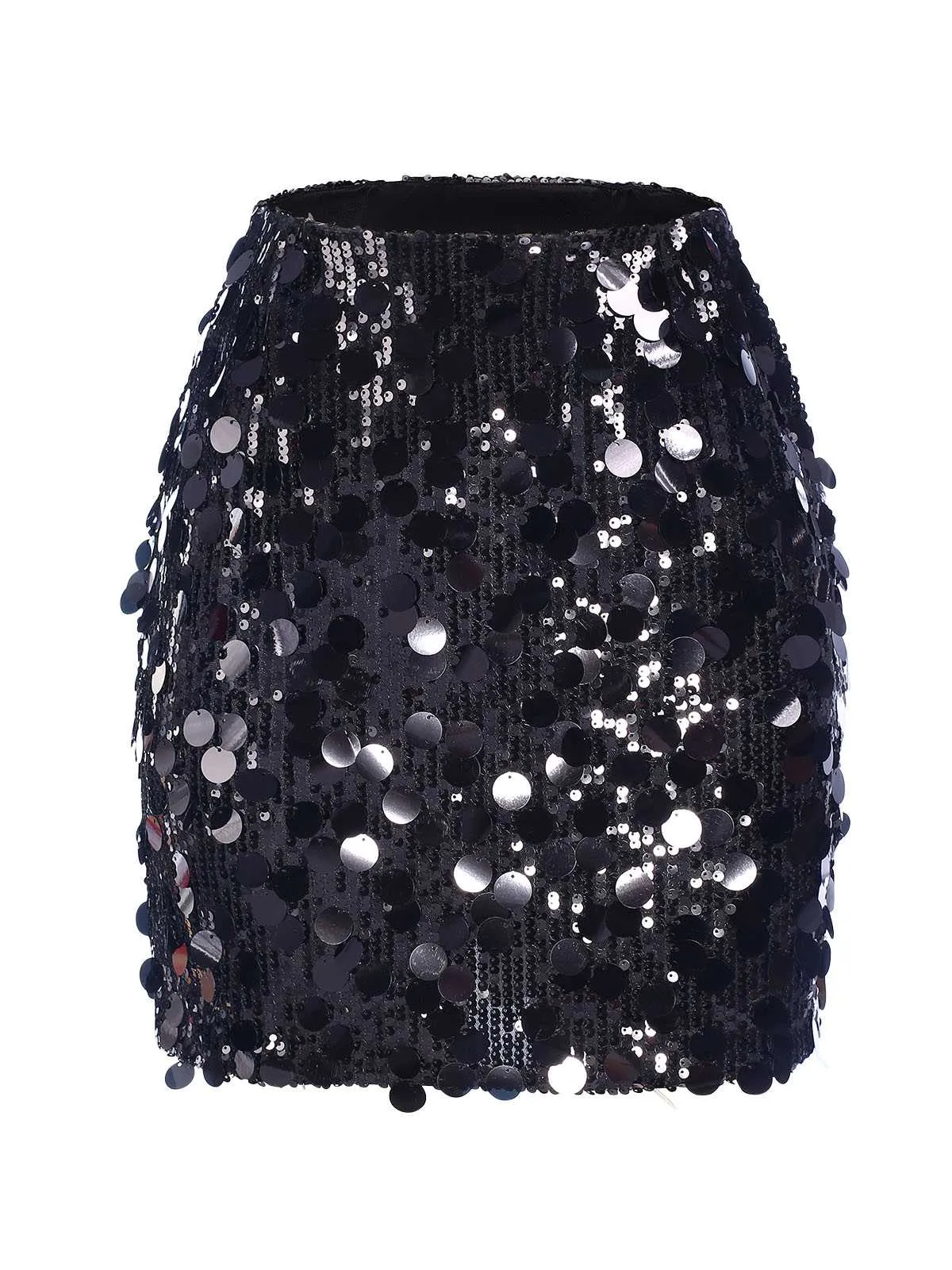 1980s Party Sequined Mini Pencil Skirt