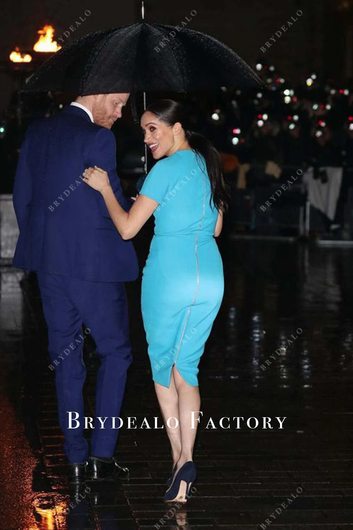 2020 Endeavour Awards Meghan Markle Blue Dress