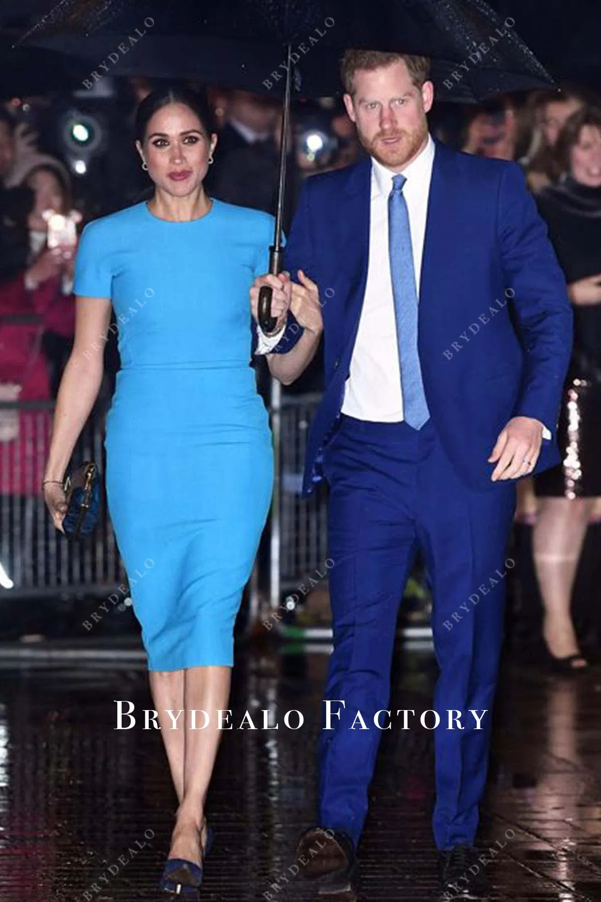 2020 Endeavour Awards Meghan Markle Blue Dress