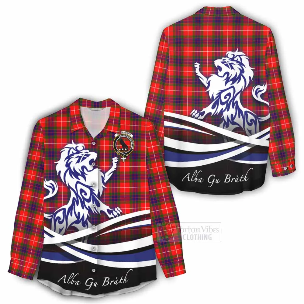 Abernethy Tartan Women's Casual Shirt with Alba Gu Brath Regal Lion Emblem