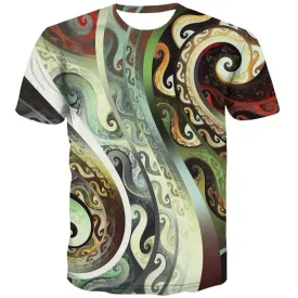 abstract t shirt  Hip hop tshirt 3D personality  fun geometric colorful art art costume Casual man