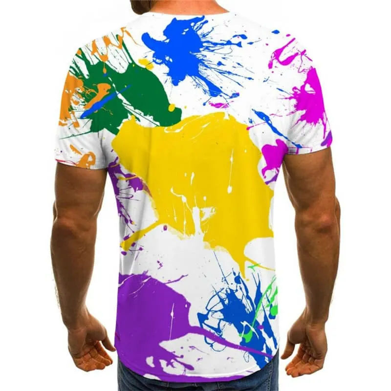 abstract tshirt  personality tee shirt  Casual men's art costume fun geometric colorful art