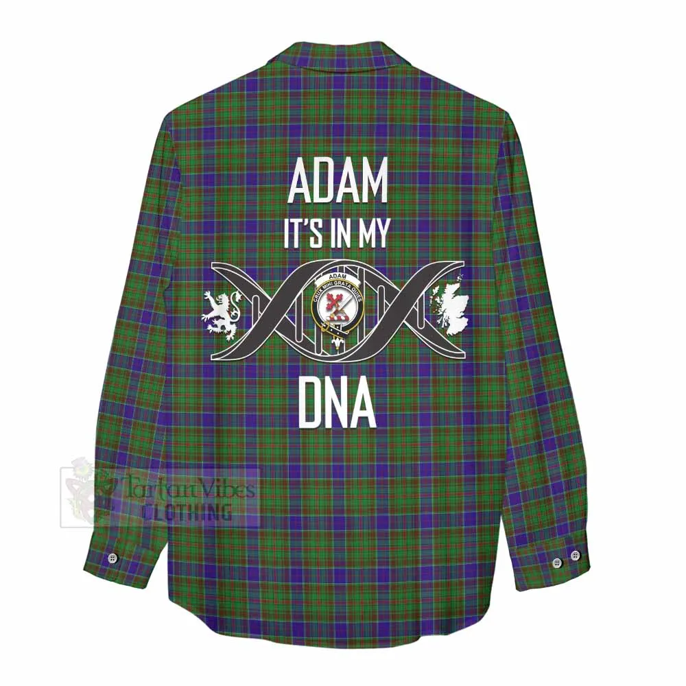 Adam Tartan Women's Casual Shirt with Family Crest DNA In Me Style