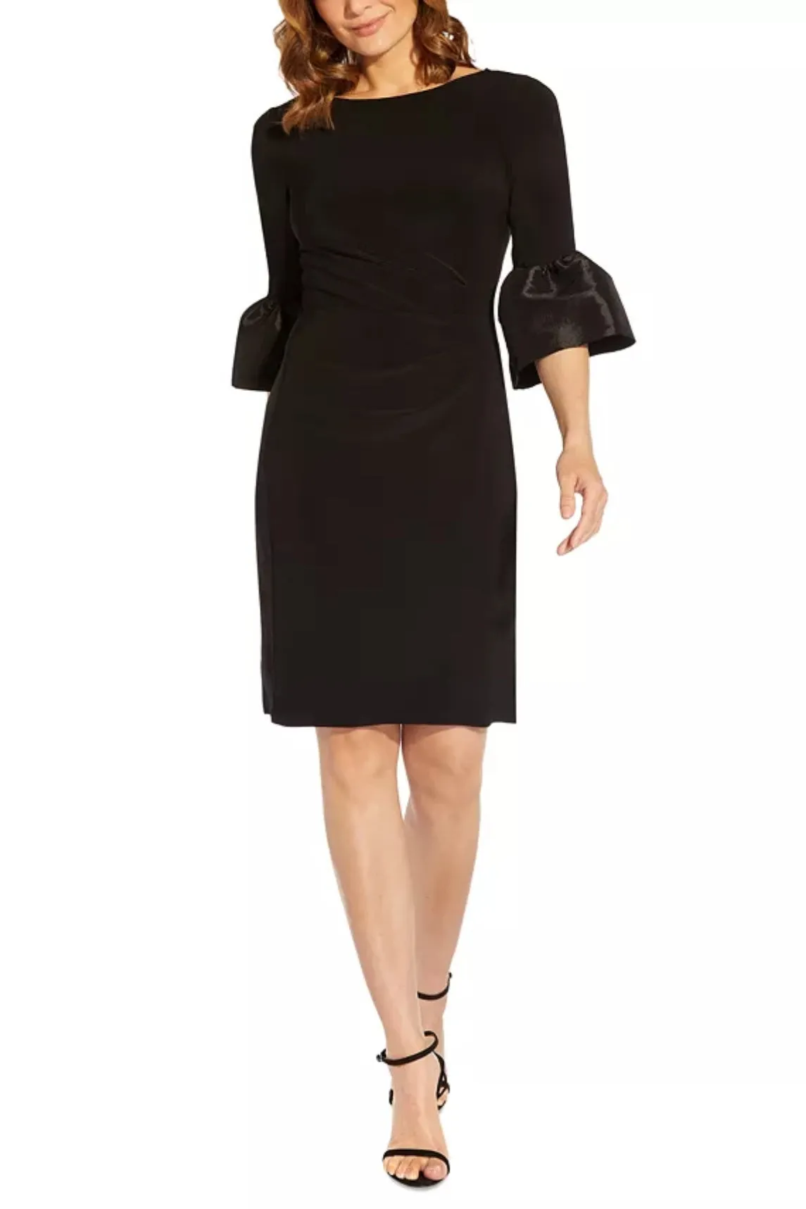 Adrianna Papell Bell-Cuff Draped Jersey Dress