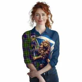 Arnott Tartan Family Crest Women's Casual Shirt with Scottish Majestic Lion