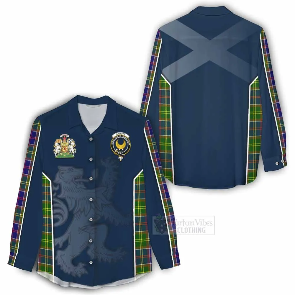 Arnott Tartan Women's Casual Shirt with Family Crest and Lion Rampant Vibes Sport Style