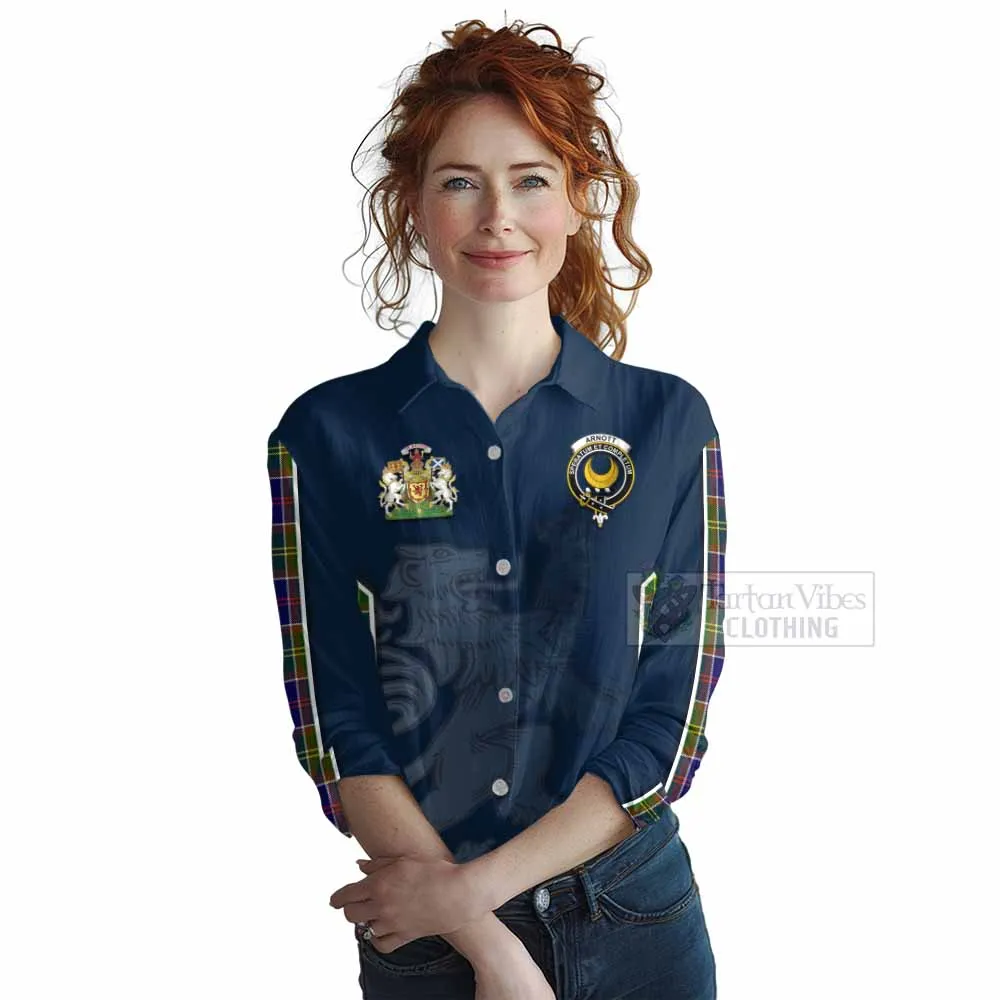 Arnott Tartan Women's Casual Shirt with Family Crest and Lion Rampant Vibes Sport Style