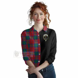 Auchinleck (Affleck) Tartan Women's Casual Shirt with Family Crest and Half Of Me Style