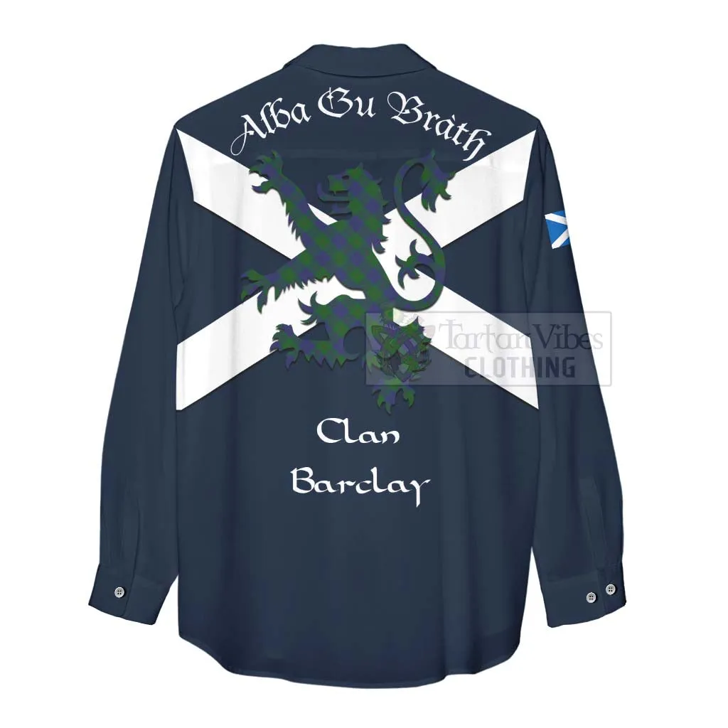 Barclay Tartan Lion Rampant Women's Casual Shirt Proudly Display Your Heritage with Alba Gu Brath and Clan Name