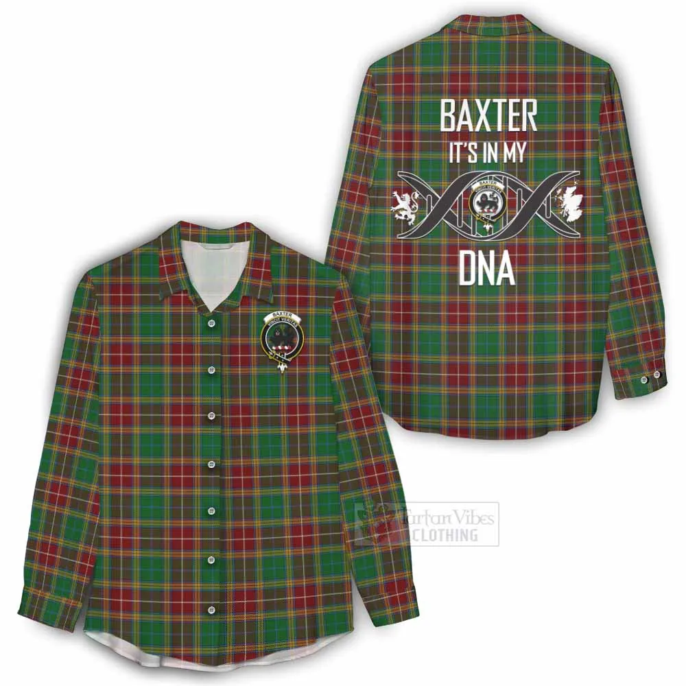 Baxter Tartan Women's Casual Shirt with Family Crest DNA In Me Style