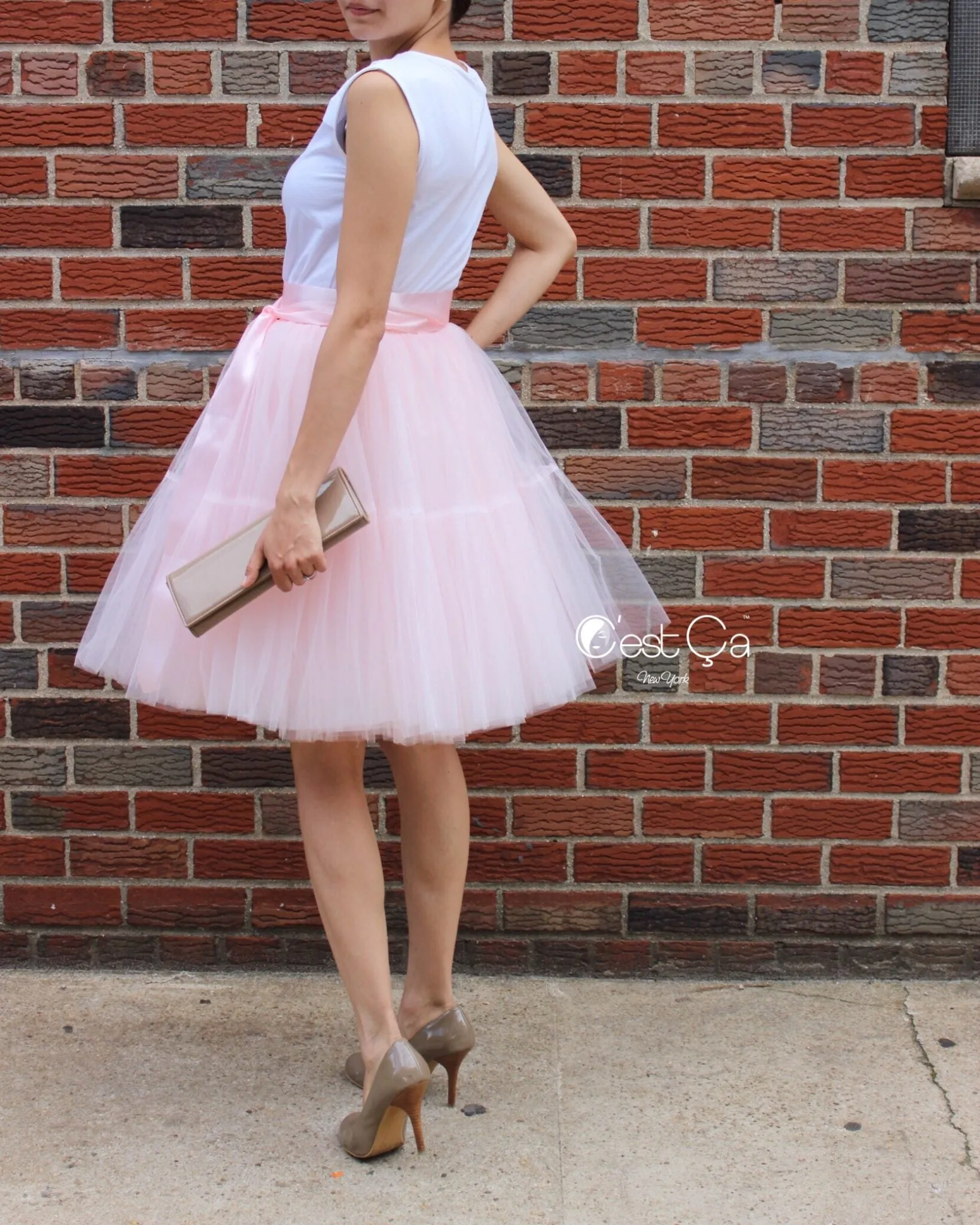 Beatrice Blush Pink Tulle Skirt - Midi