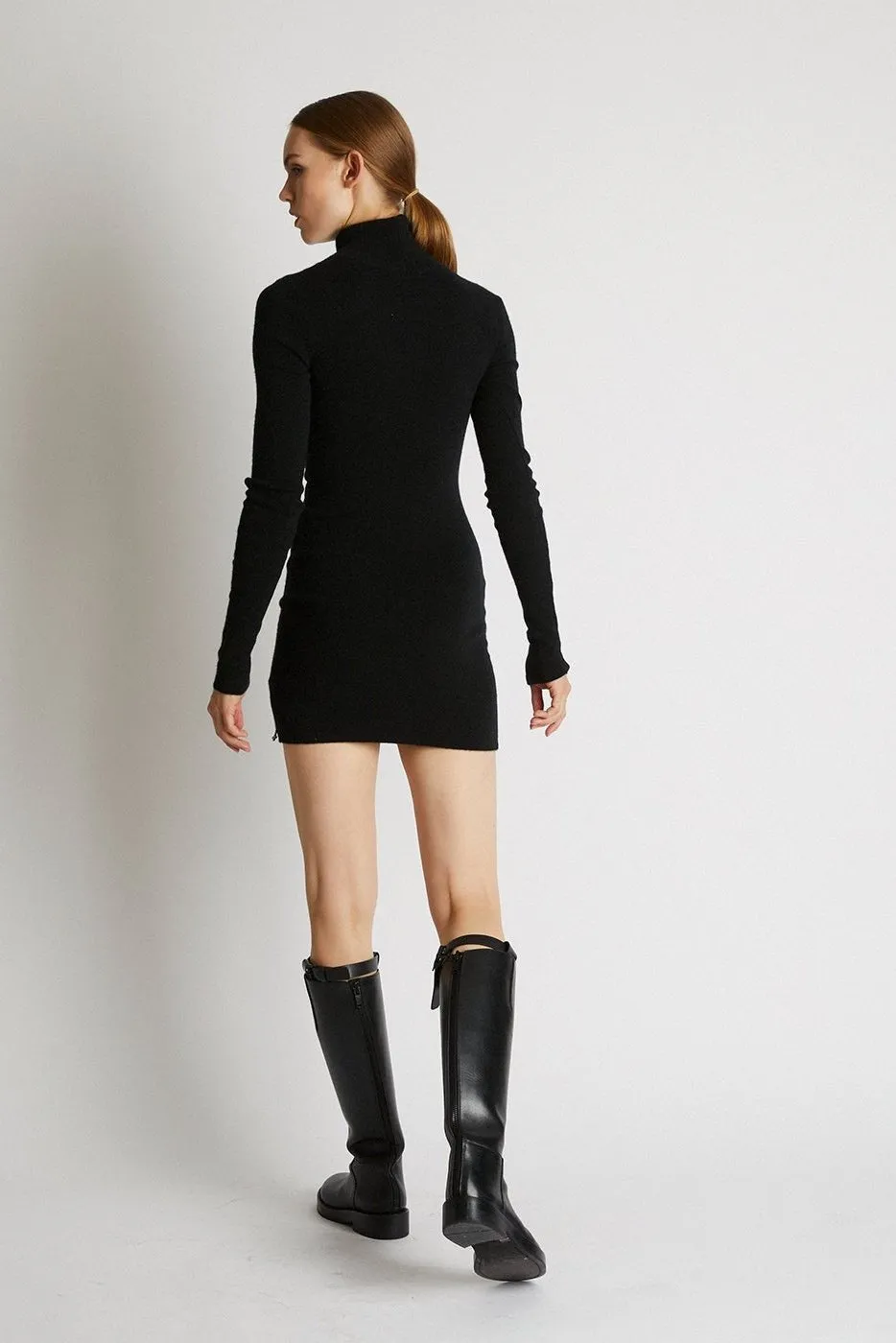   Beryll Cashmere Turtleneck Dress | Black