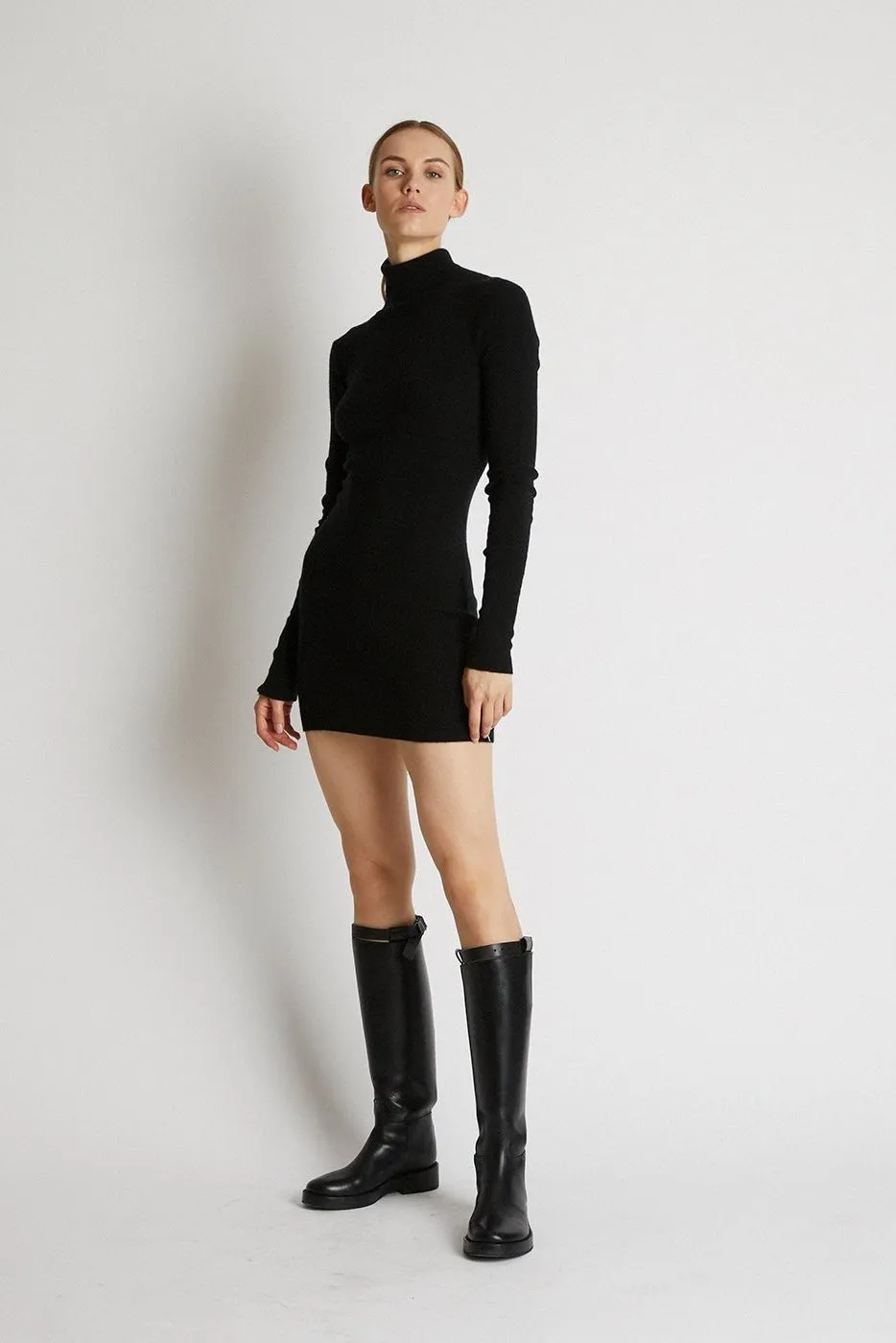   Beryll Cashmere Turtleneck Dress | Black