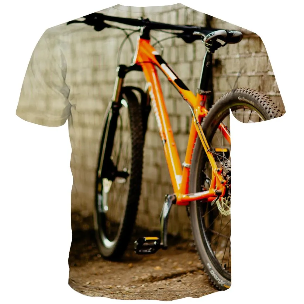 Bicycle T-shirt Men Metal T shirts Funny City Tshirts Casual Psychedelic T-shirts Graphic