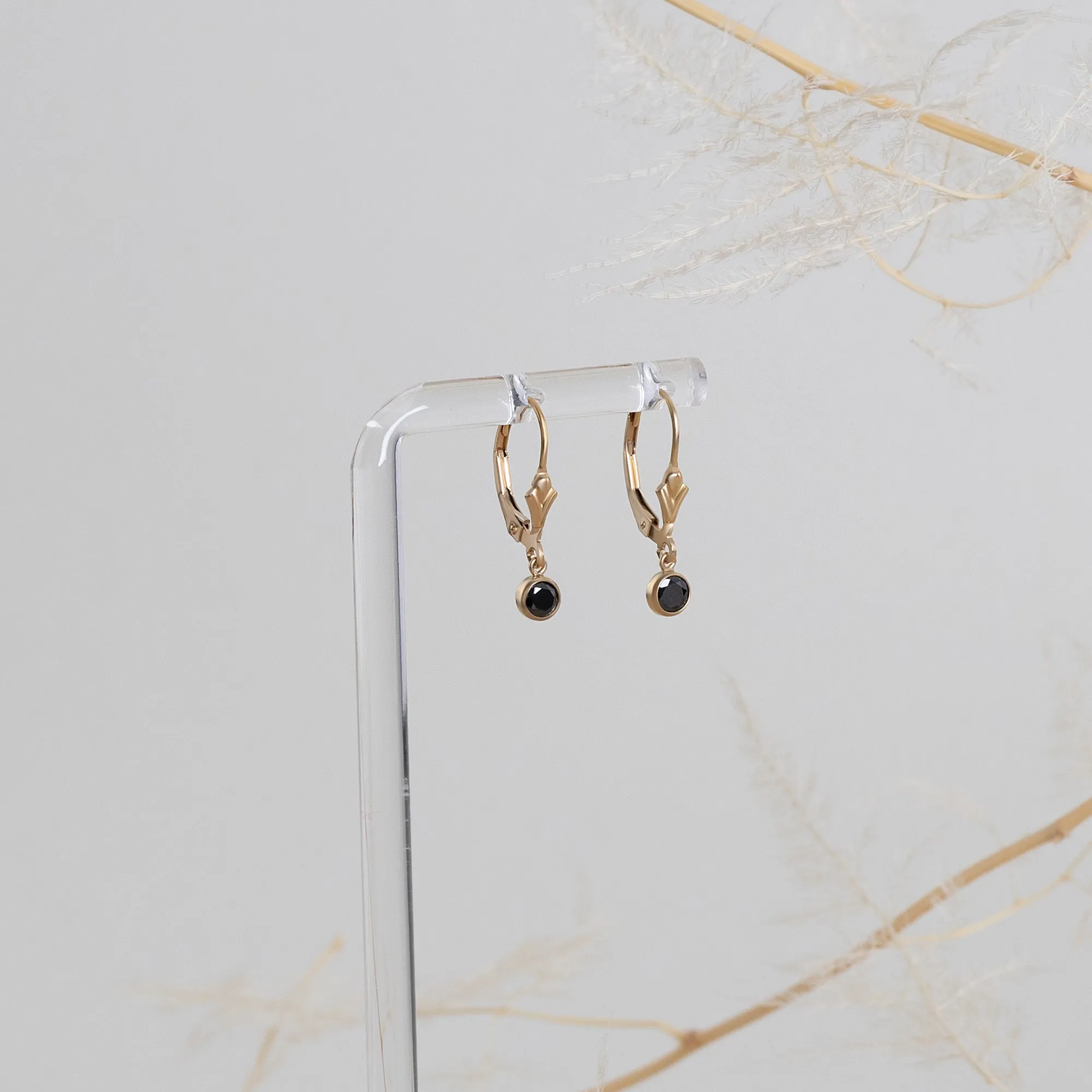 Black Flora Earrings