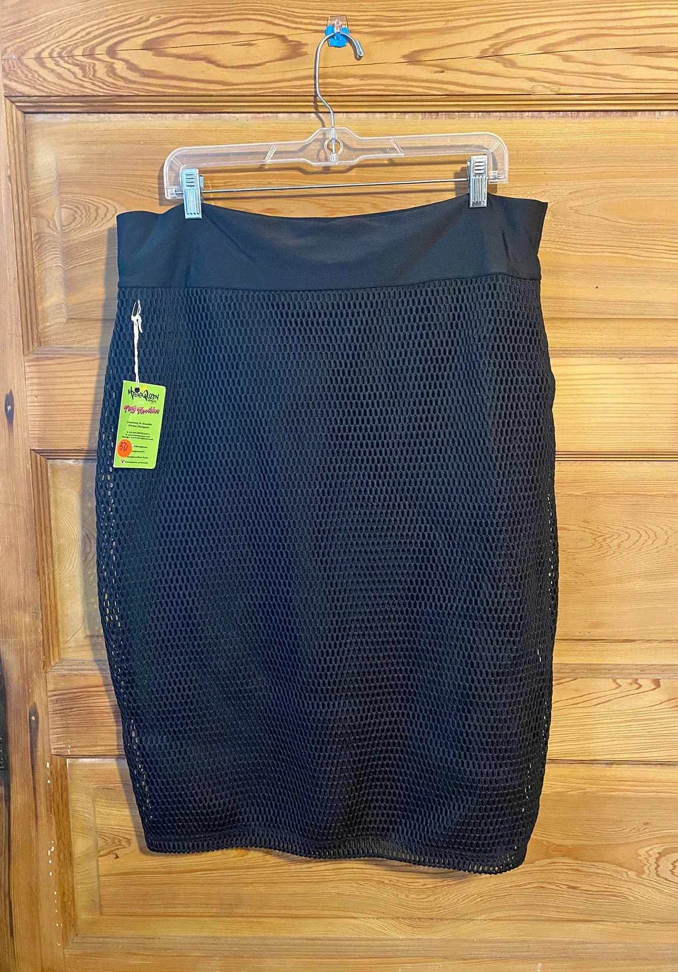 Black Mesh Pencil Skirt (XXLarge)