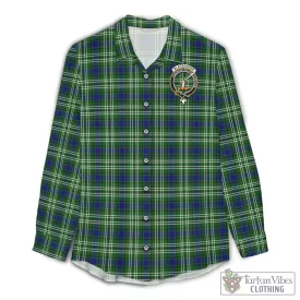 Blackadder Tartan Women's Casual Shirt with Family Crest