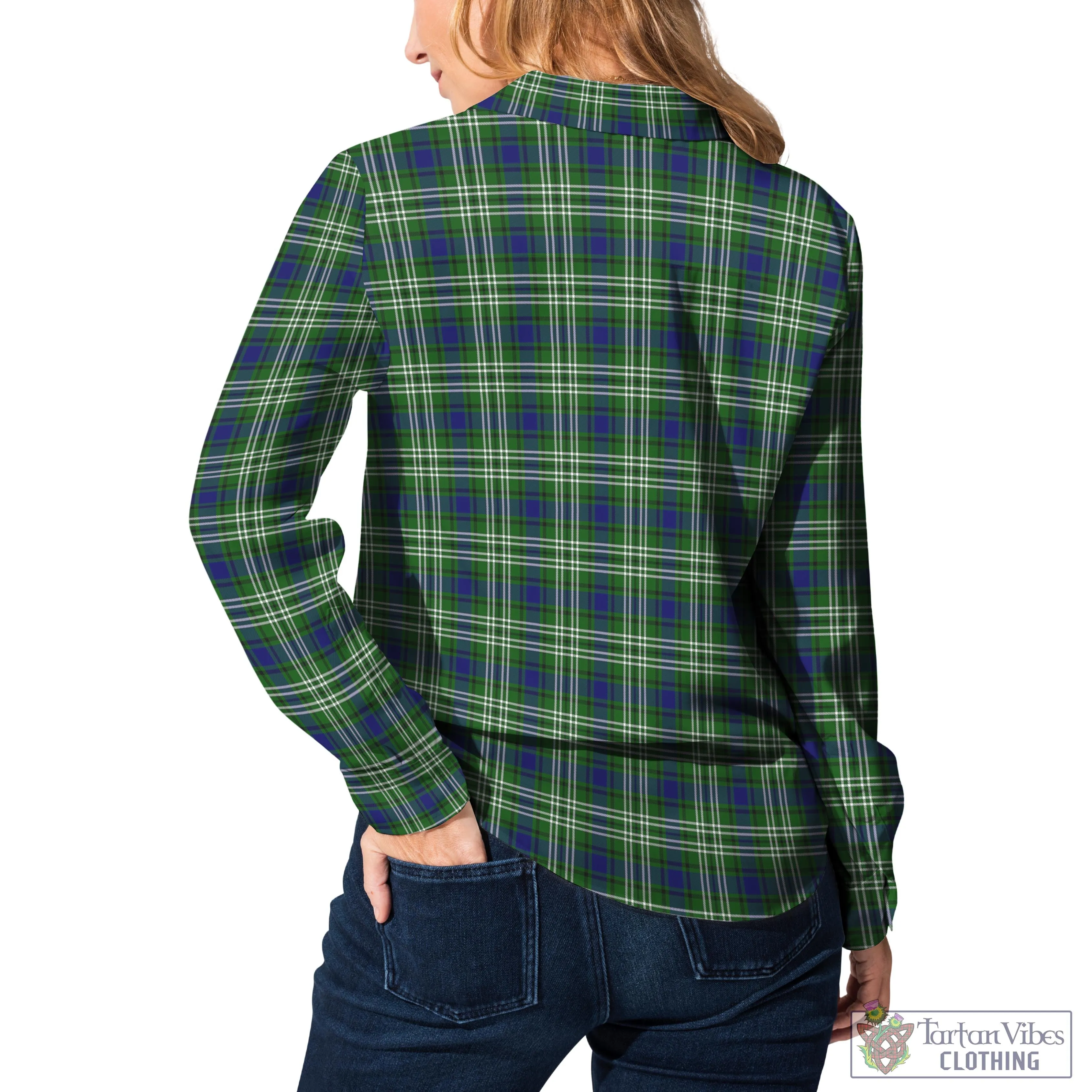 Blackadder Tartan Women's Casual Shirt with Family Crest