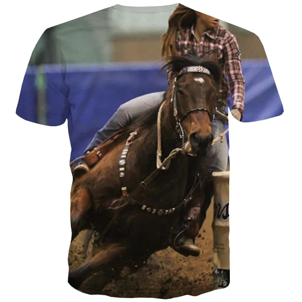 Borse T-shirt Men Competition Tshirts Cool Raced Tshirts Casual Equestrian T-shirts Graphic