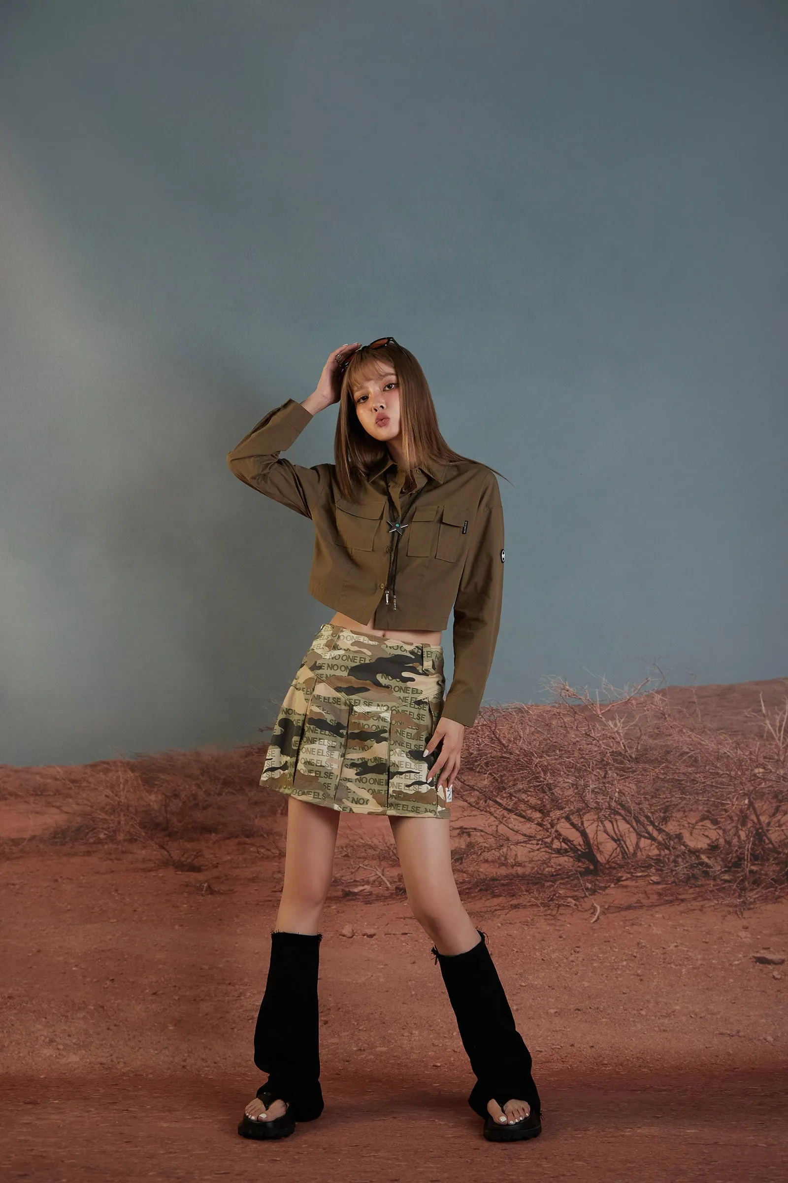 Camouflage High Waist Mini Skirt