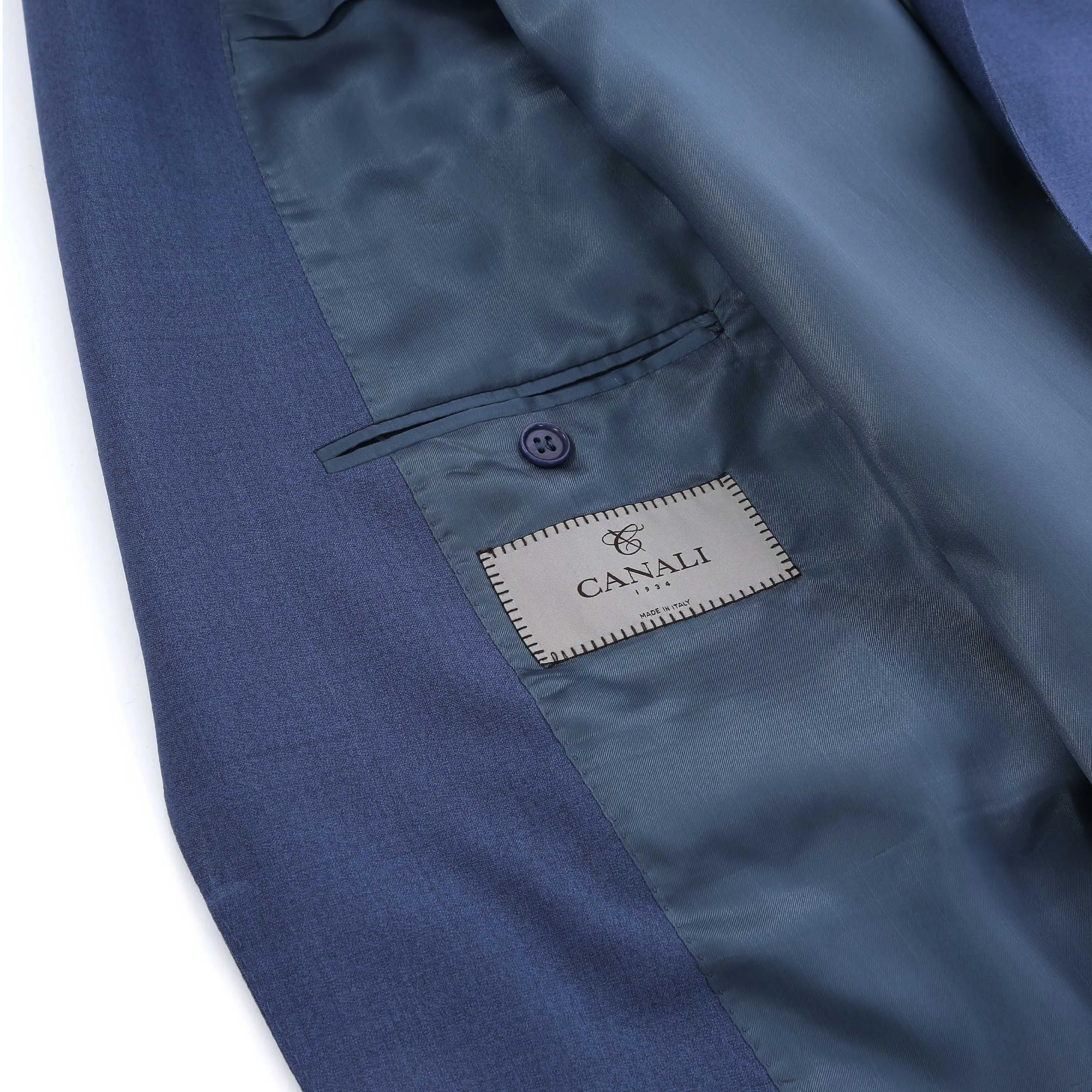 Canali Notch Lapel Milano Suit in Denim Blue