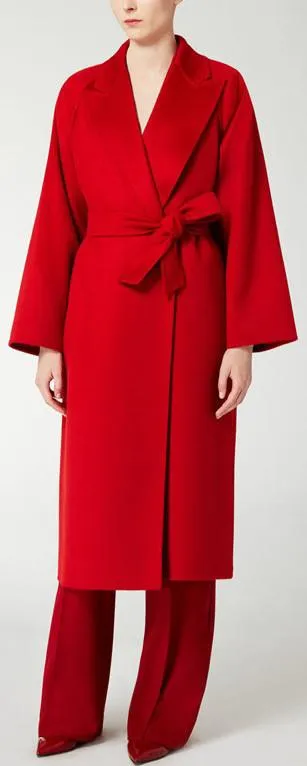 Cashmere & Wool Coat in Red