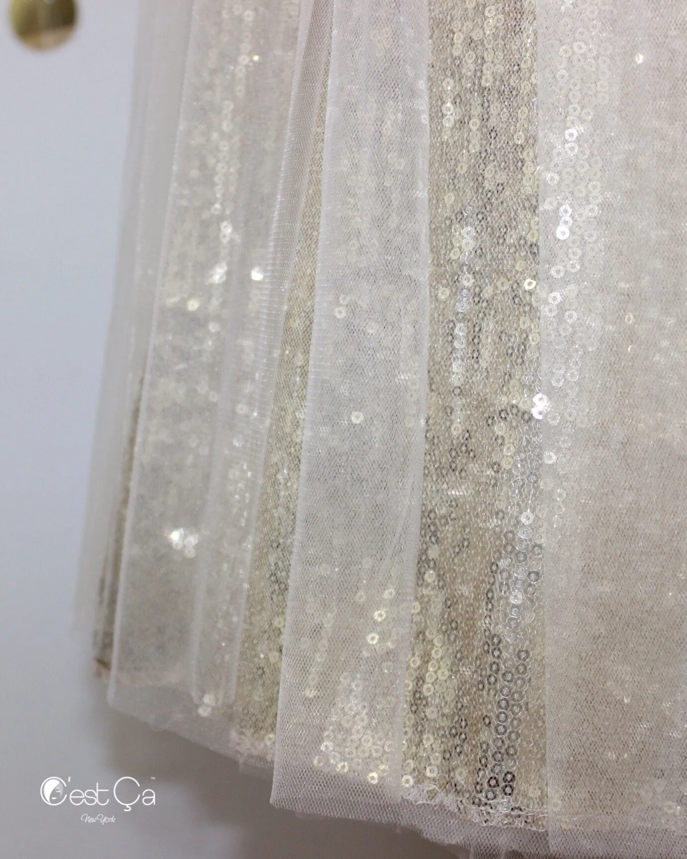 Chloé Gold Sequin Tulle Skirt - Midi