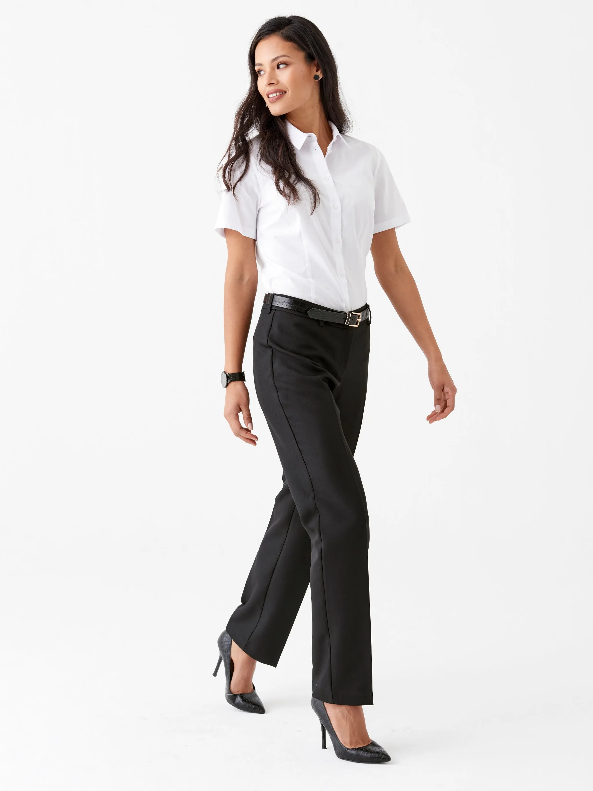 Christine regular fit pants - herringbone blk