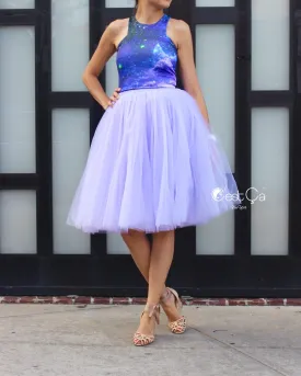 Clarisa Lavender Tulle Skirt - Midi