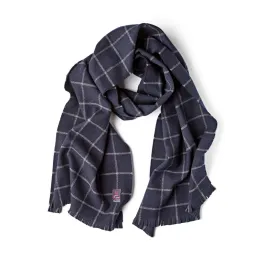 Classic Fox Brothers Navy Windowpane Scarf