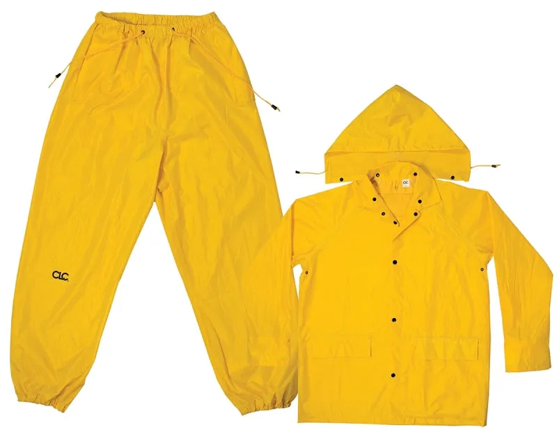 CLC R1022X Rain Suit, 2XL, 170T Polyester, Yellow, Detachable Collar :EA: QUANTITY: 1