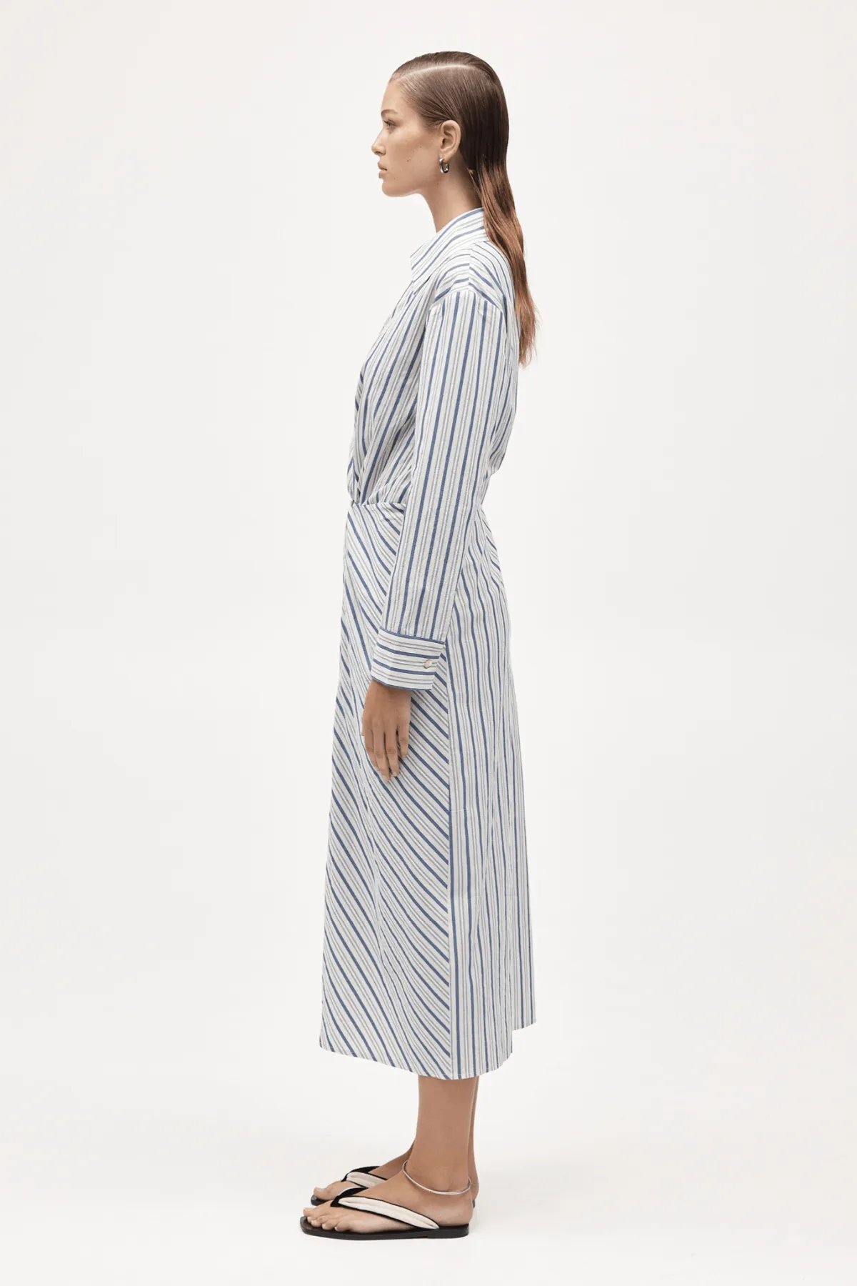 COLLINS DRESS CERULEAN STRIPE