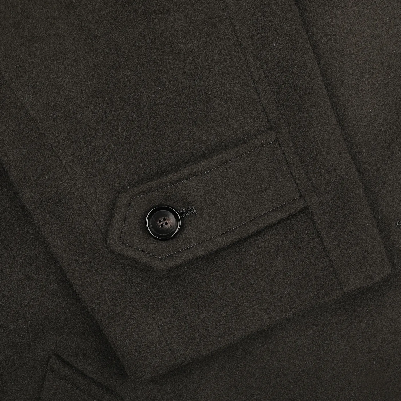 Dark Green Wool Cashmere DB Raglan Coat