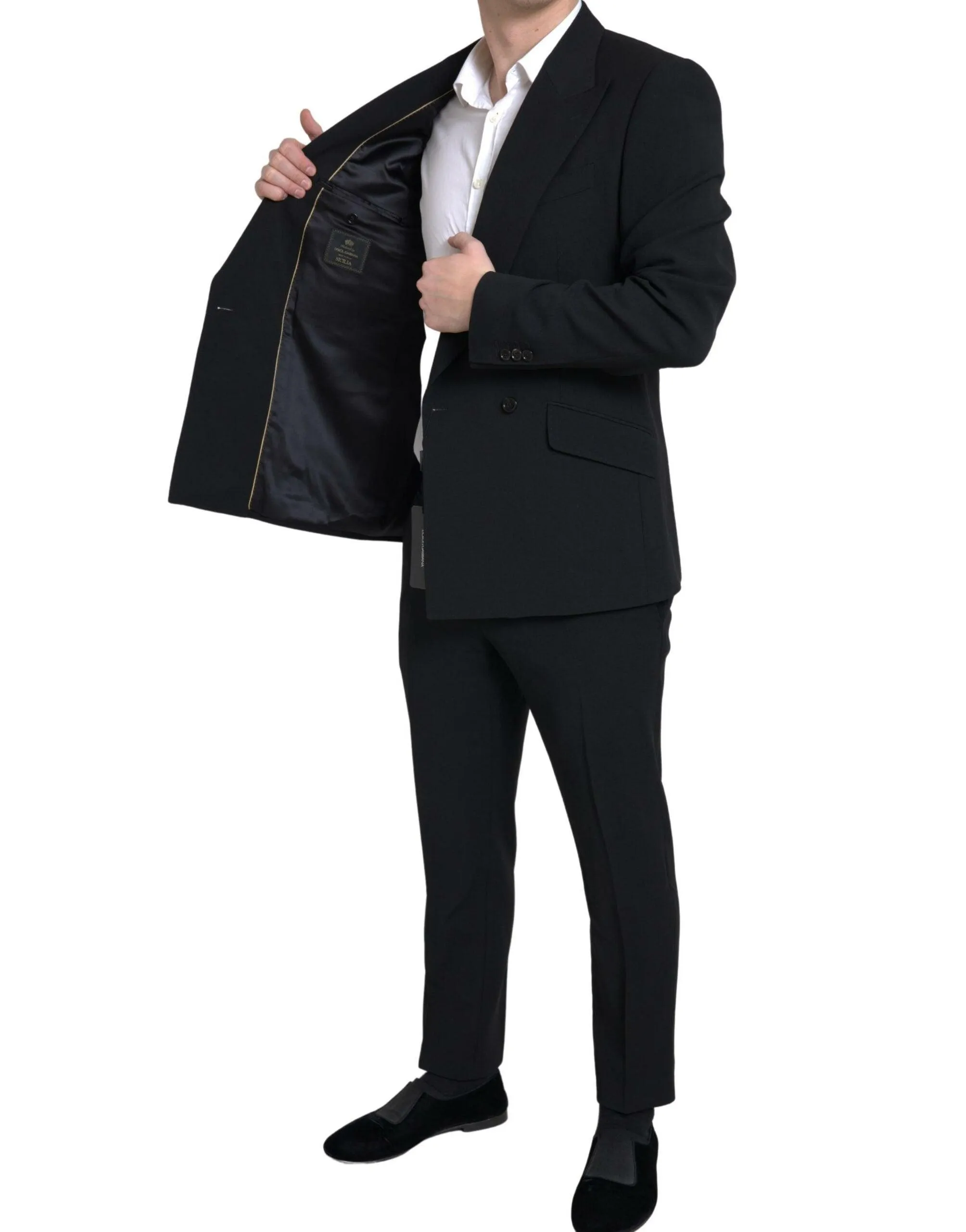 Dolce & Gabbana Black 2 Piece Double Breasted SICILIA Suit