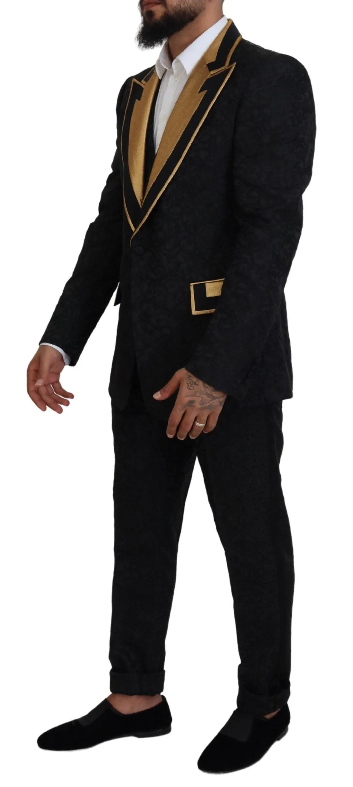 Dolce & Gabbana Black Gold Fantasy Tuxedo Slim Fit Suit