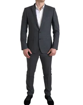 Dolce & Gabbana Gray 2 Piece Single Breasted MARTINI Suit