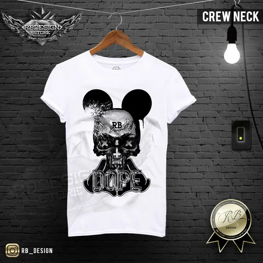 Dope Hands Men T-shirt Mickey Skull RB Design Tank Top MD574 BLACK