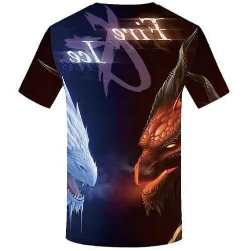 Dragon T shirts Men Animal T-shirts 3d War Tshirt Anime Yinyang Tshirts Casual Fire Shirt Print Short Sleeve Fashion Men/women