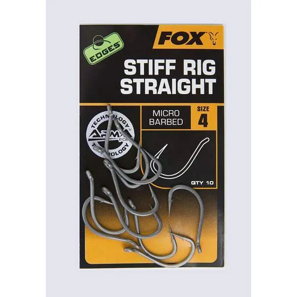 Fox Edges Stiff Rig Straight Hooks