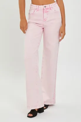 Full Size High Rise Tummy Control Wide Leg Jeans