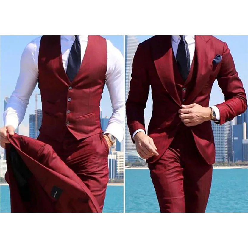 Funki Buys | Suits | Men's 3 Pcs Slim Fit Formal Wedding Suits