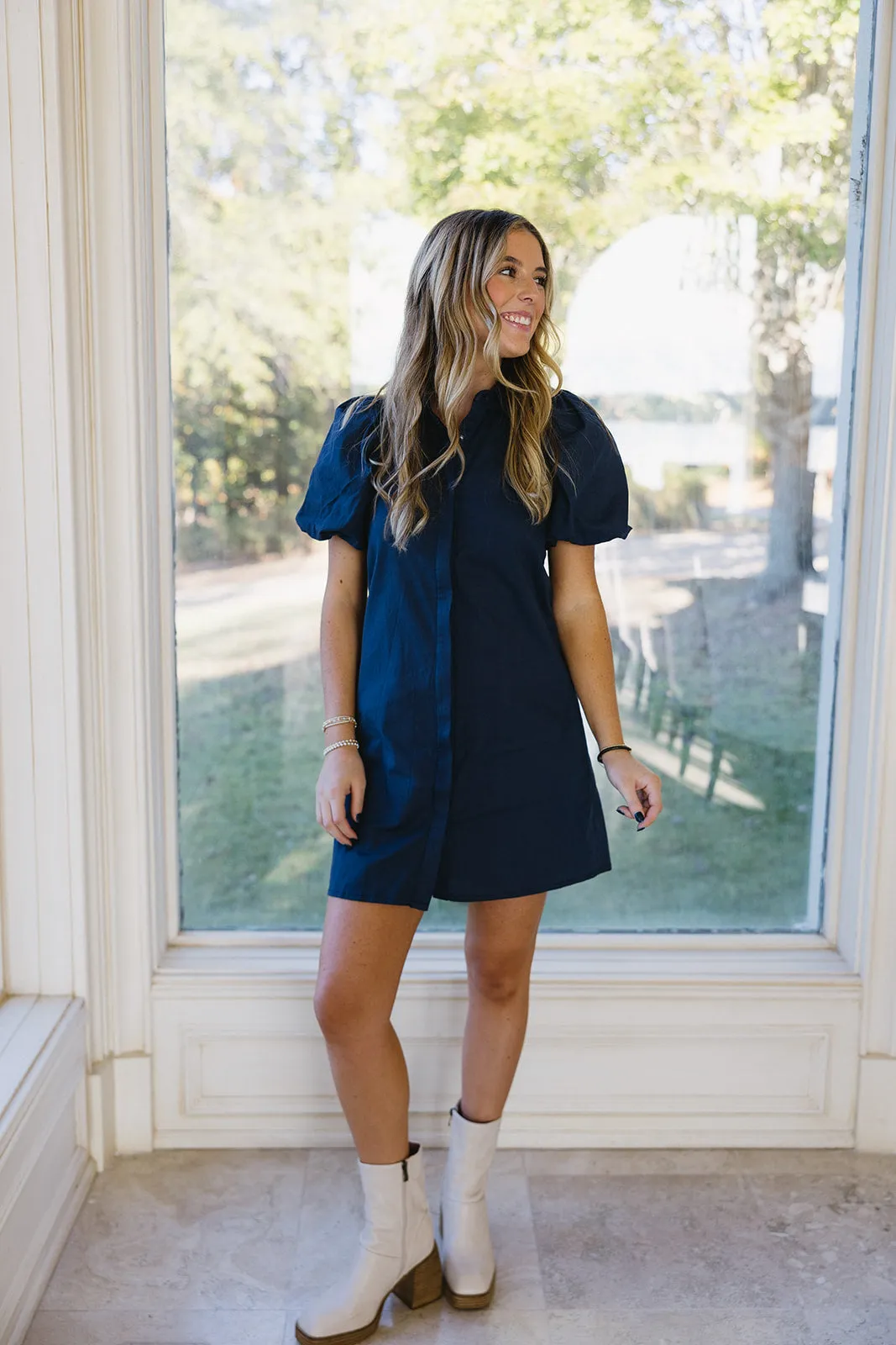 Giada Mini Dress - Navy