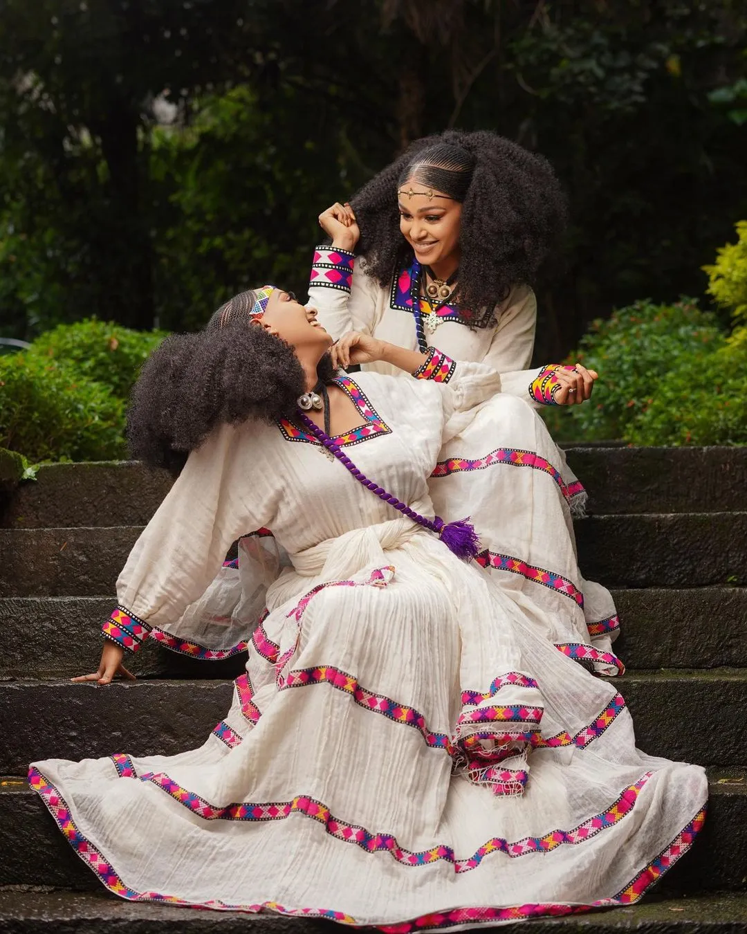 Gorgeous Pink Design Habesha Dress Simple Ethiopian Dress