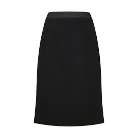 Heidi Tailored Wool Crepe Black Skirt