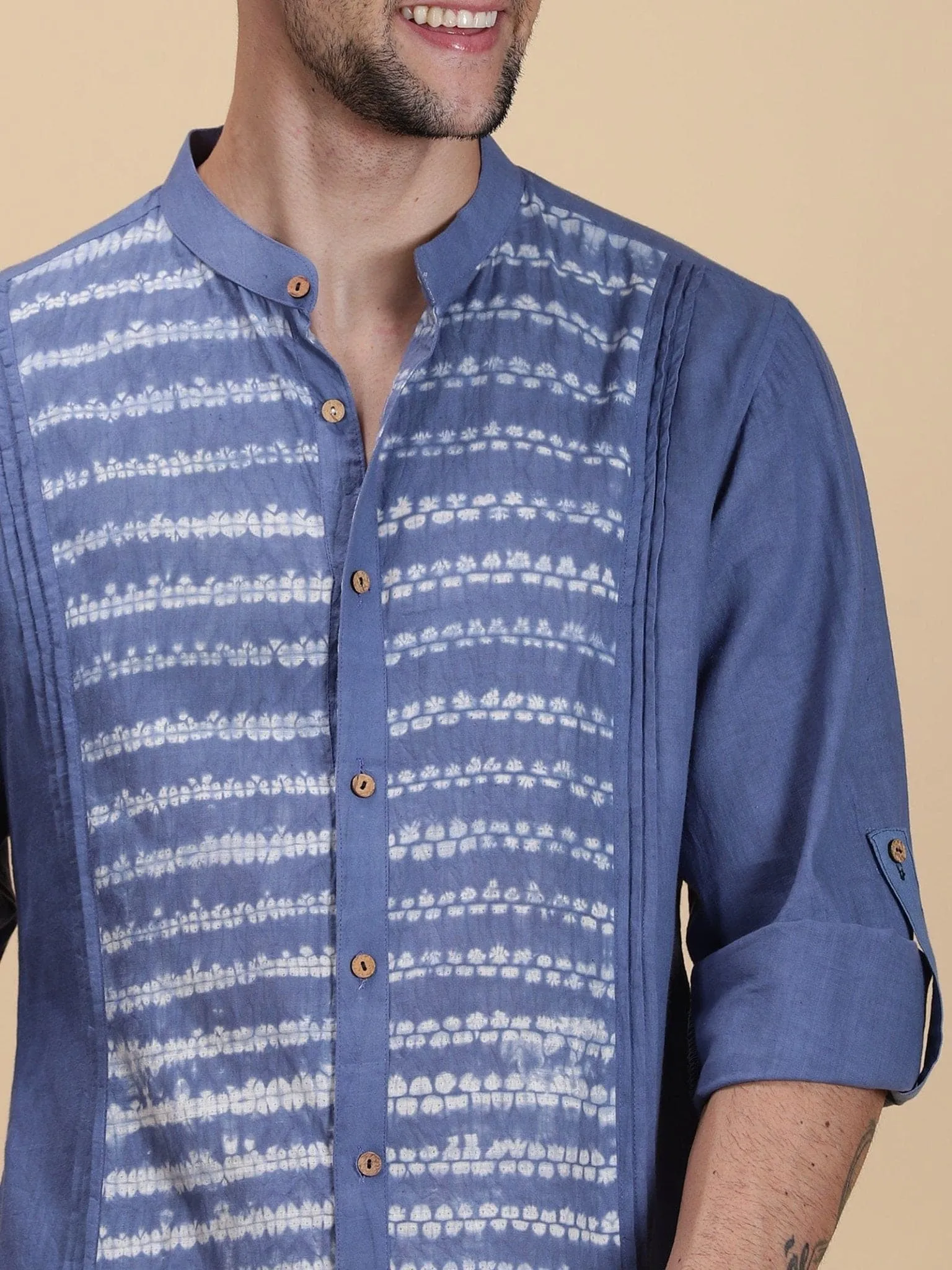 Indigo Blue Ombre Cotton Shirt