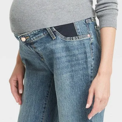 Isabel Maternity by Ingrid & Mid Rise Straight Leg Crop Jeans Midweight