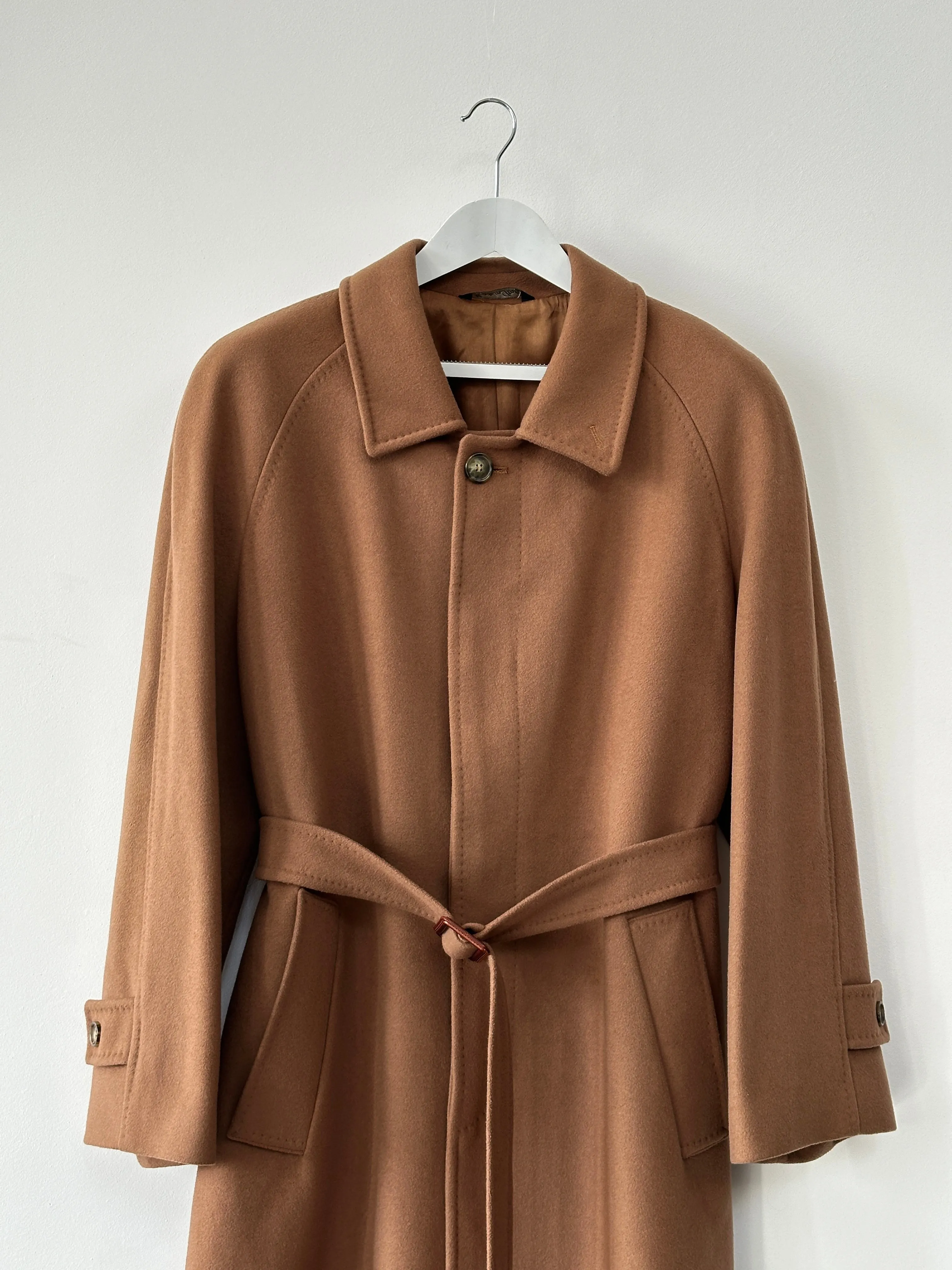 Italian Vintage Wool Cashmere Belted Coat - XL