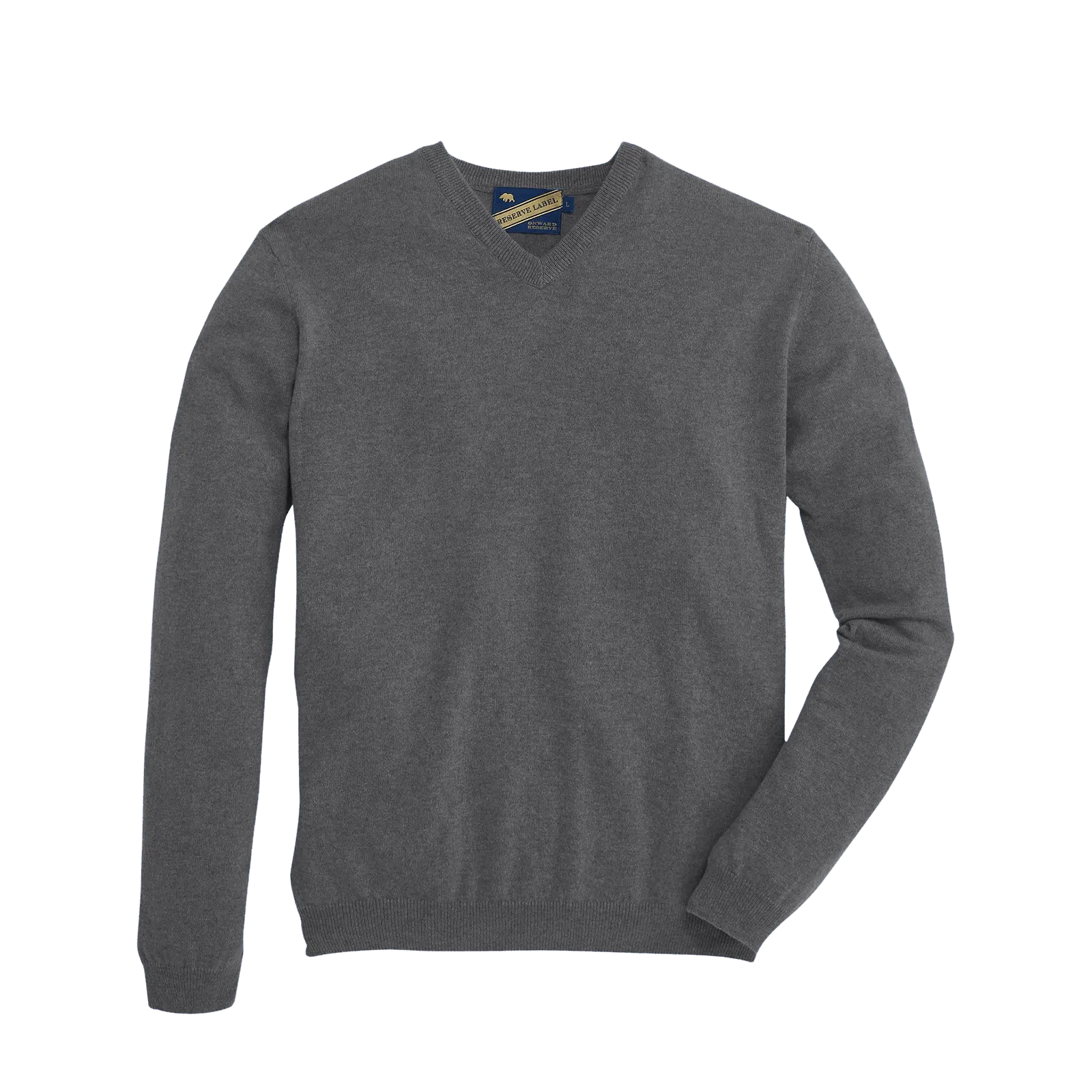 James V-Neck Cashmere Sweater - Heather Charcoal Grey