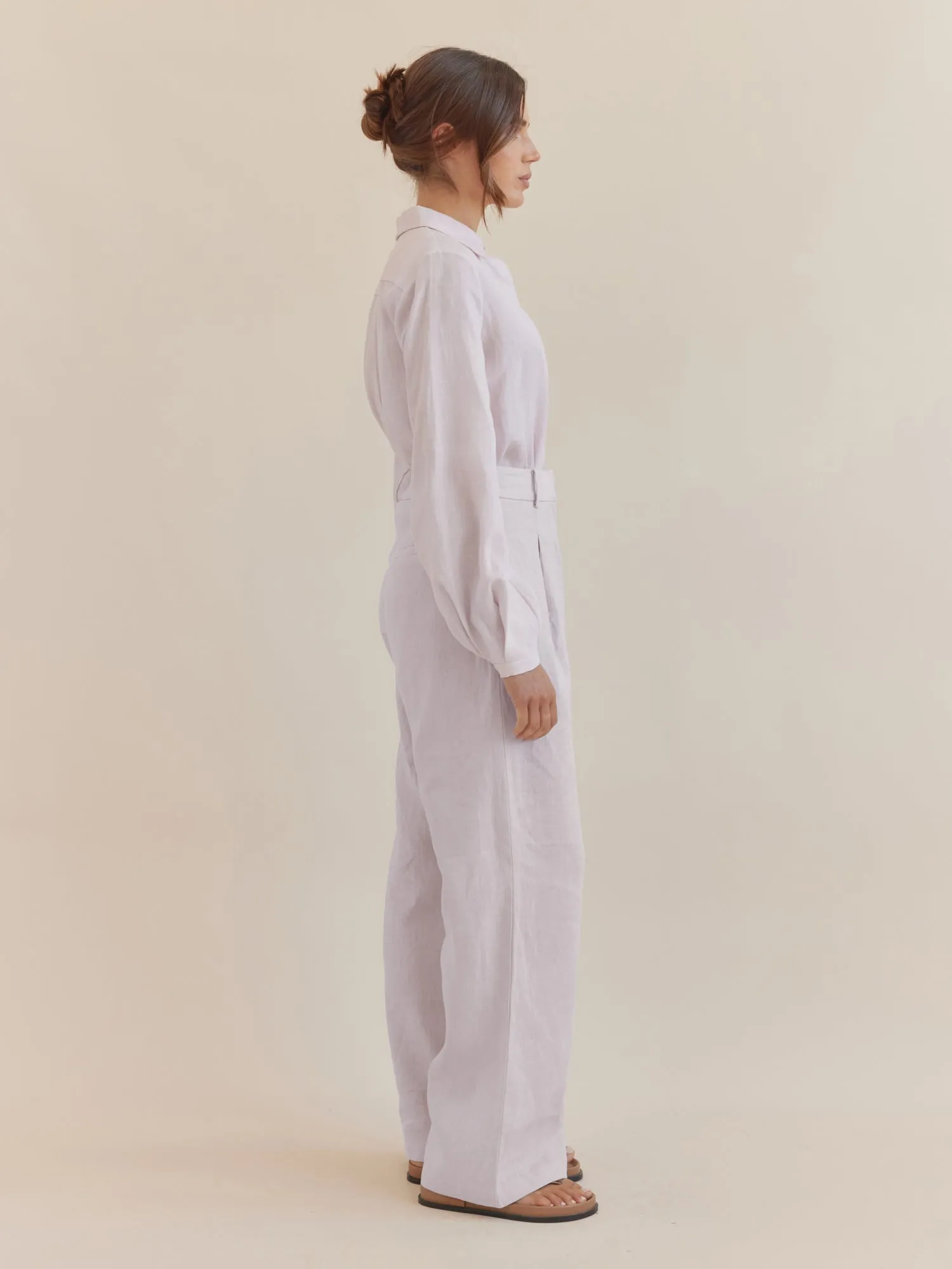 Katrina Linen Pant - Rosewater