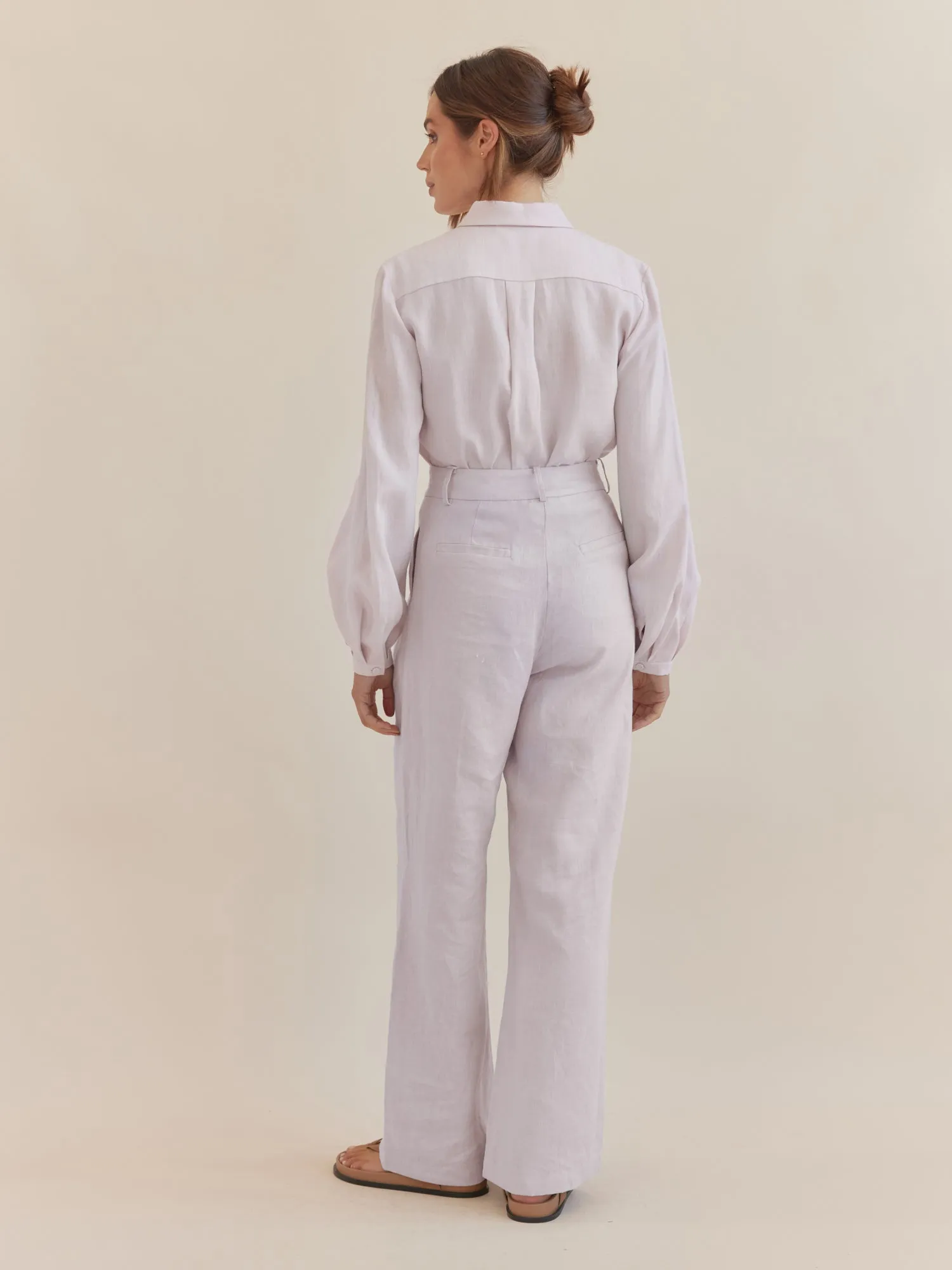 Katrina Linen Pant - Rosewater